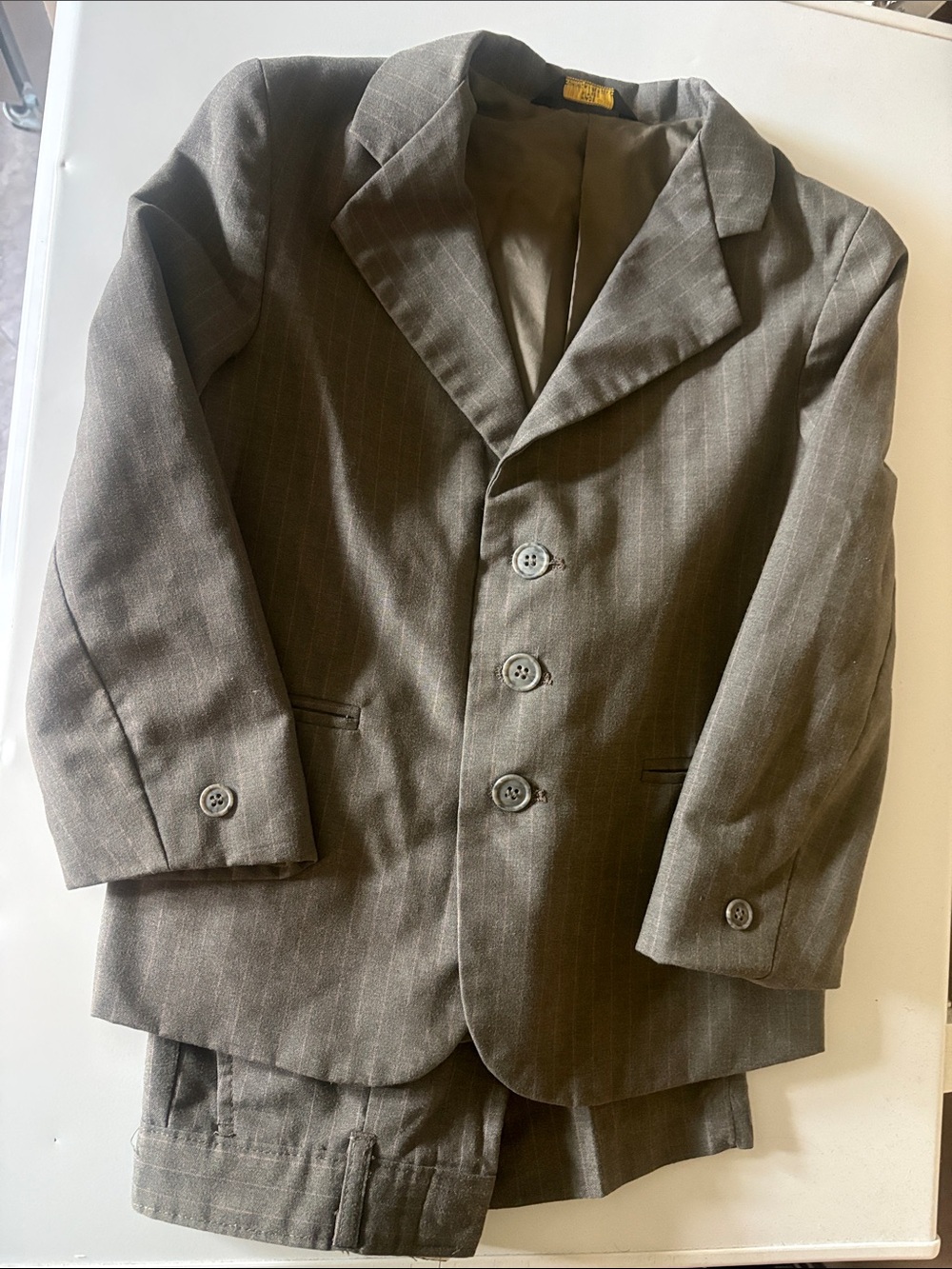 Children's Brown Pinstripe Suit Jacket and Pants